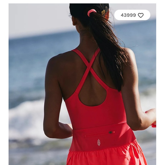 NWOT Women's Free People Hot Pink Righteous Runsie - Picture 2 of 4